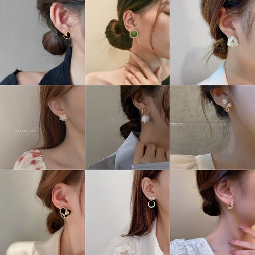 Women's  New Fashion Small Floral Wind Earrings, 925 Pure Silver Needle Earrings, Elegant and Refined, Light Luxury Autumn/Winter High-end Earrings