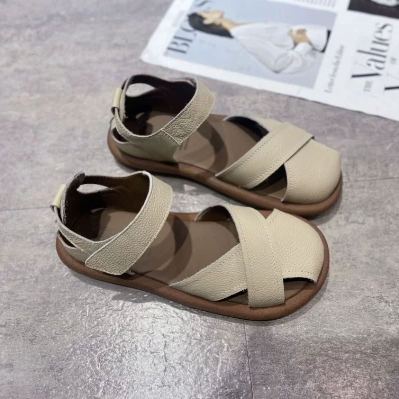 Summer beach sandals with a strap, soft sole