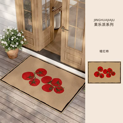 Entrance door mat with a light luxury and high-end feel, vintage style, dirt-resistant, non-slip, washable PVC loop mat for the foyer entrance (Avtomobil döşəmə paspasları) - hi-tomato-5080cm