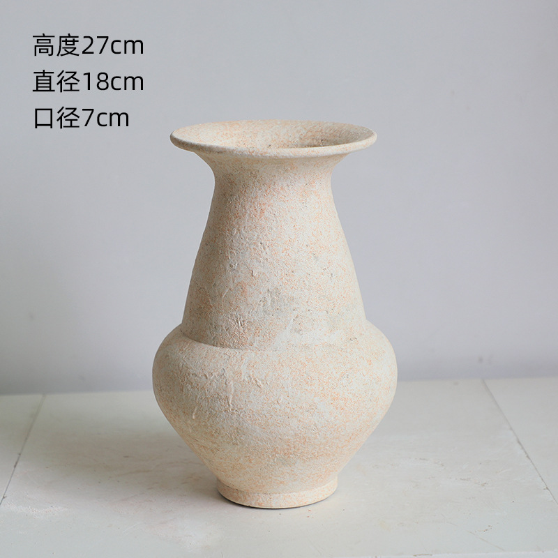 Color de la tierra Jingdezhen vasos de cerámica retrógrado hotel artesanal nórdico alojamiento residencial floral silenciosa decoración cerámica rugosa
