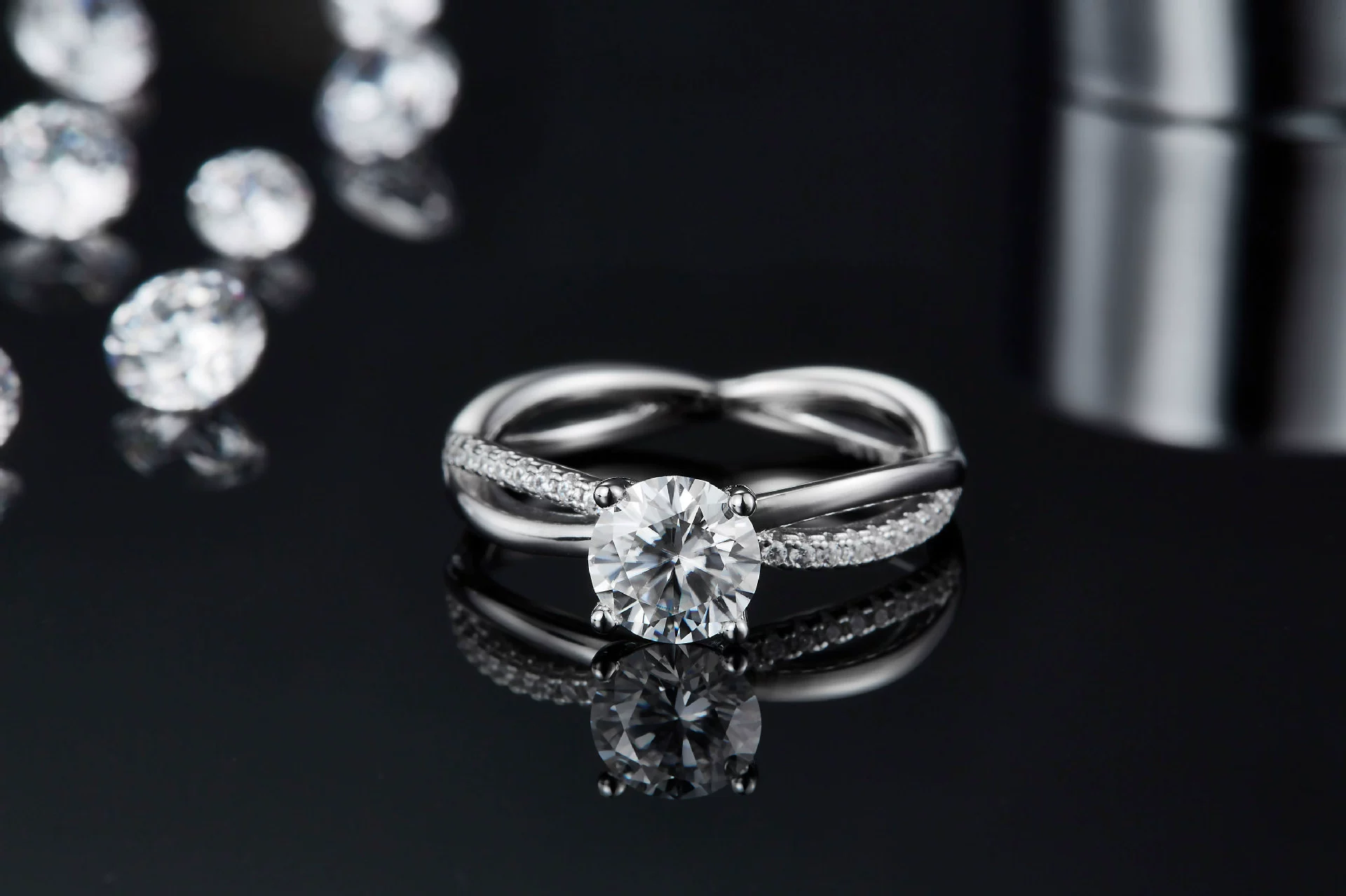 华莎珠宝 Ring with stone, classic accessory for St. Valentine's Day, 1 carat