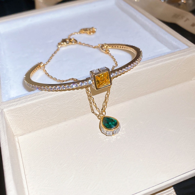 Pulsera 40 - dorada - verde
