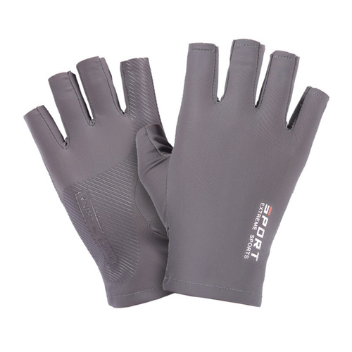 Suitable for men and women, ice silk half-finger cycling sports fitness men's leaky finger driving high-elastic comfortable sun protection gloves