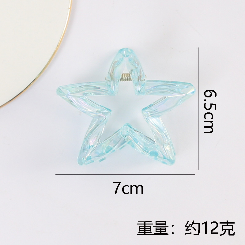 ファッショナブルな新しいレーザー中空五芒星グリッパー、キャンディーカラーのスターグリッパー、女性用ハイエンドシャークグリッパー、後頭部用|undefined