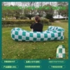 Изумрудный (клетка, принт: буквы, подушка)