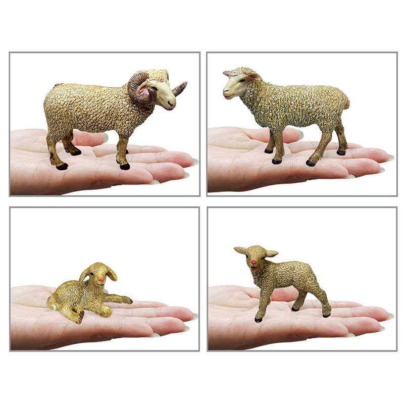 Simulación granja Rancho paisaje en miniatura animal ovejas modelo traje sólido estático bebé madre ovejas