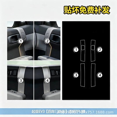 Car interior film: protector for the central control display - kia-ev3-four-door-model-transparent-tpu-film