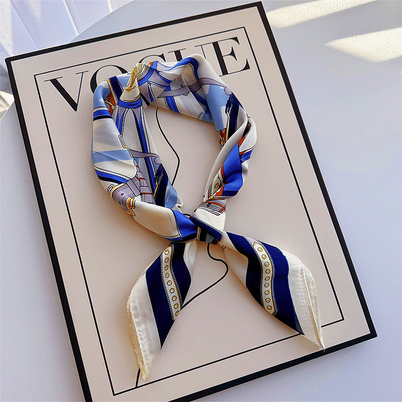 Bufandas de seda para mujeres primavera y otoño bufandas de moda para mujeres bufandas de cuello para maestros y empleados regalos de impresión de lujo ligero