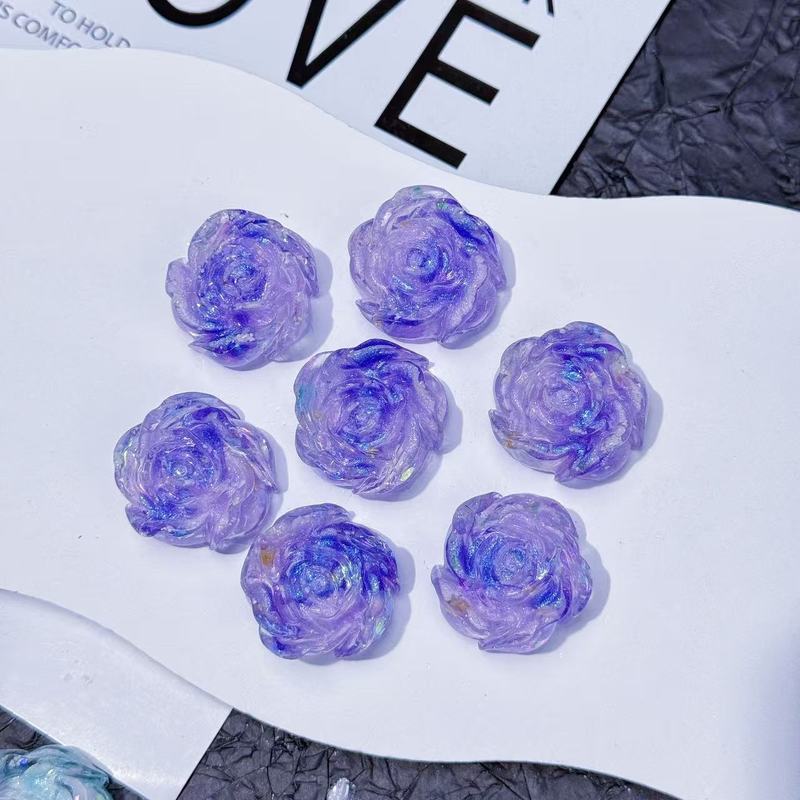 树脂配件批发diy饰品配饰【玫瑰花苞】悬浮萤火虫夜光-洞洞鞋盲袋|undefined