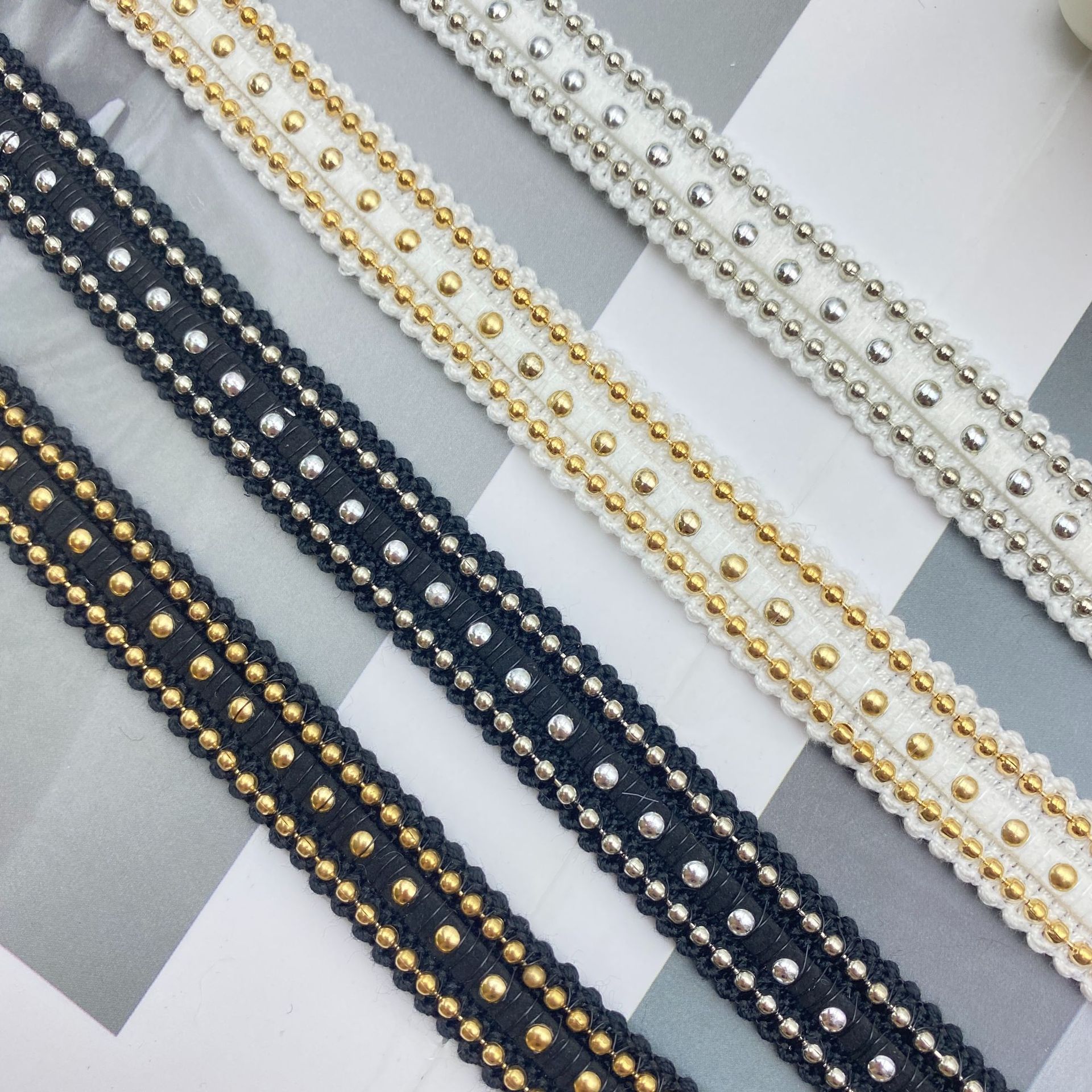 秋冬新款 小香风珠链花边 DIY 适用服装袖口 裙边 裤边 帽边辅料