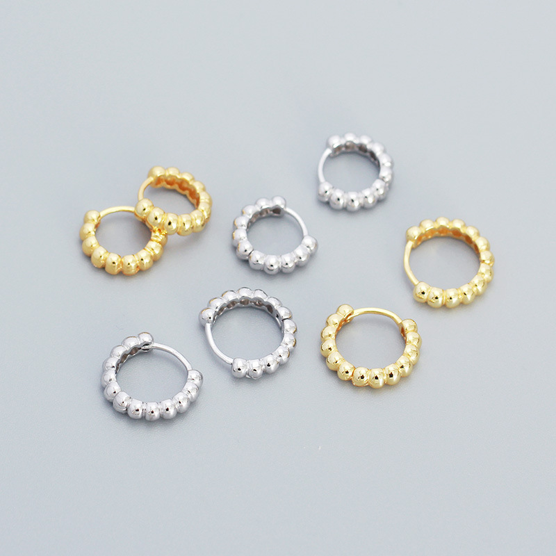 4g Weight 0.03µm Gold Plating Thickness Electroplating Gold Plating Process 925 Sterling Silver Ear Needle Material 18K Real Gold Plated Plating Material 1 Pair 925 Sterling Silver Round Earrings