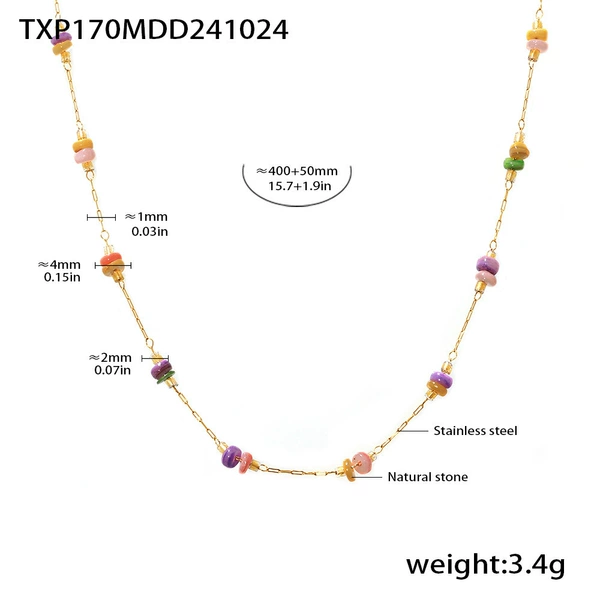 TXP170-Colored Natural Stone Necklace