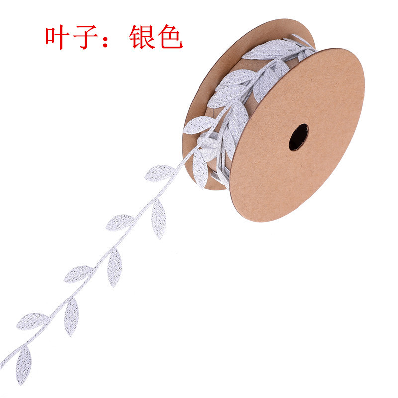 Fuente de la fábrica deja ultrasónico en relieve cinta no tejida encaje copo de nieve hojas de Navidad Correa decorativa ancho