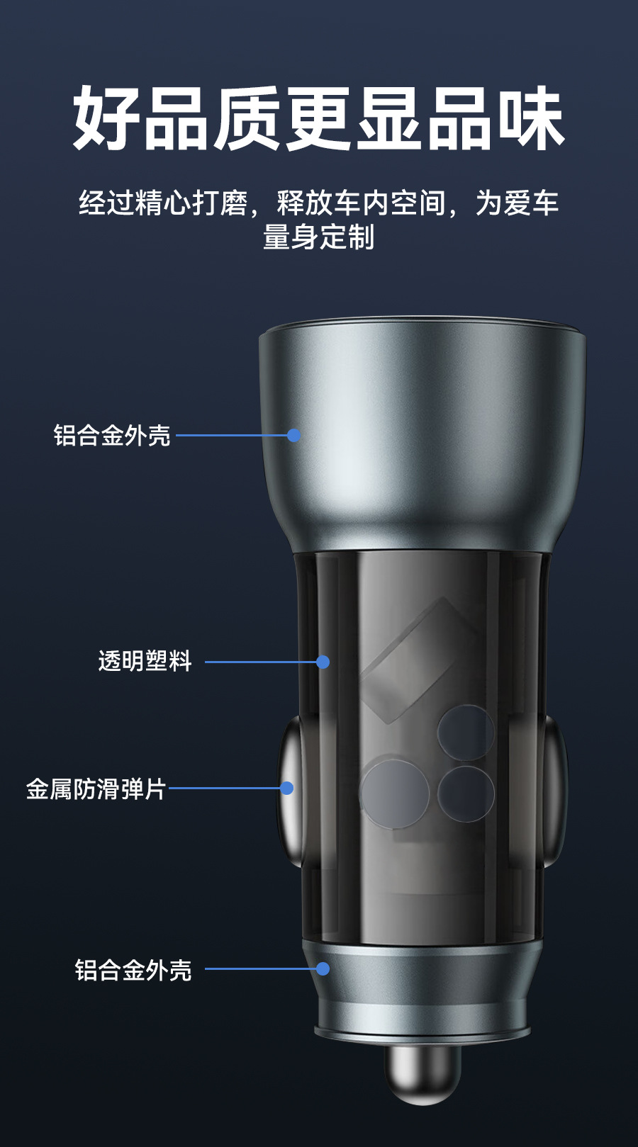 Maisheng C06 Dual-U Car Charger, Car Cigarette Lighter Charger, Dual-USB Car Fast Charger Wholesale