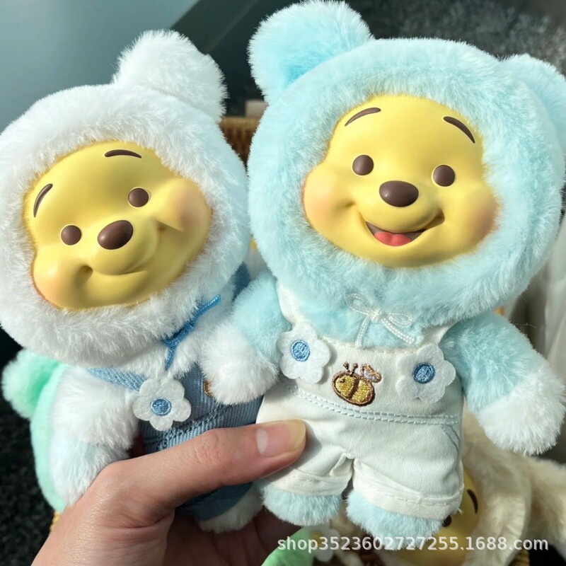 toptoy小熊维尼小熊噗噗糖果糖搪胶毛绒背带裤系列潮玩手办挂件|undefined