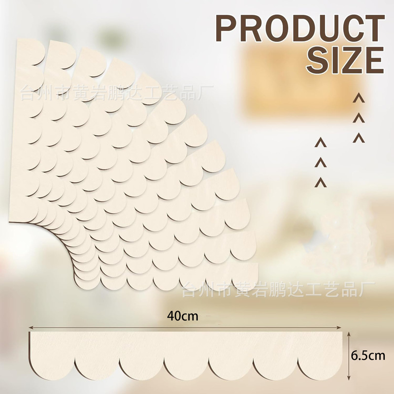 波型の装飾的な長い木製ストリップ波状エッジ DIY 装飾家庭用壁キャビネット棚とドア窓|undefined