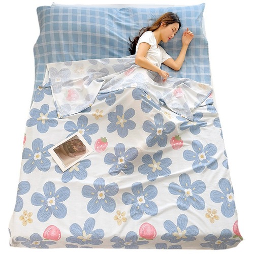 40% Cotton Printed Hotel Lintproof Sleeping Bag Travel Bed Sheet Cover Full Cotton Portable Business Trip Hotel Close-Fitting