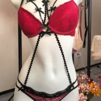 Сексуальный push-up бюстье с бантом и железными кольцами, комплект, нижнее белье