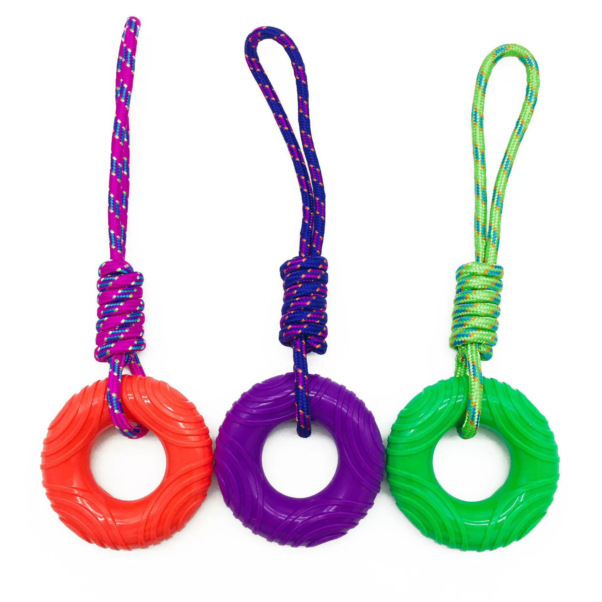 Собака нейлоновый Узел игрушка тянуть кольцо молярная чистка зубов эластичная устойчивая к укусам тренировочная собака голосовое кольцо вызов пончик