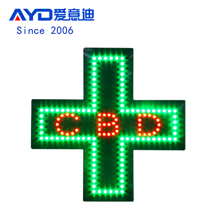 LED CBD 十字架CE认证广告牌十字灯室内悬挂招牌 48x48cm