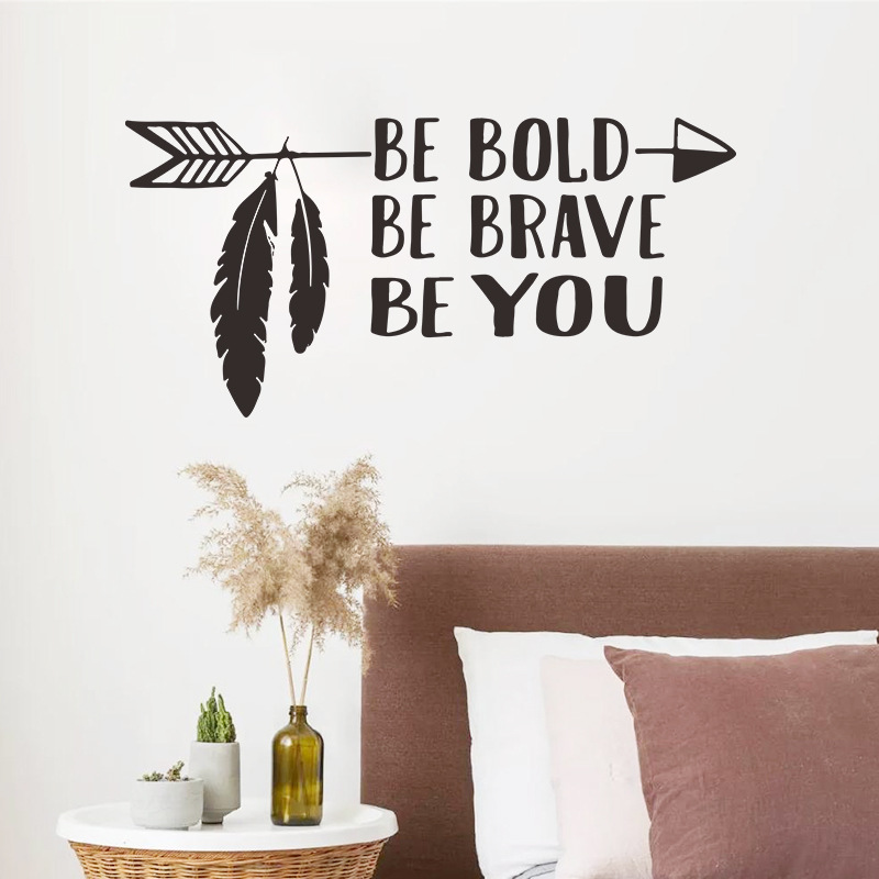 New Fashion Arrow Feather English Slogan Wall Sticker display picture 3