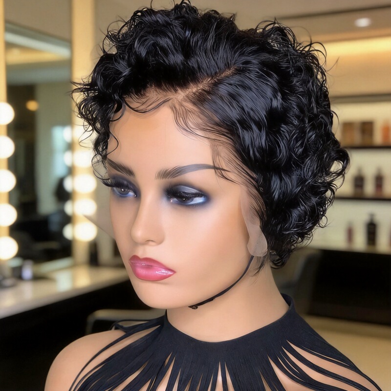 13x 4x 1 lace wig human hair T partwig elf front lace real person wig cover