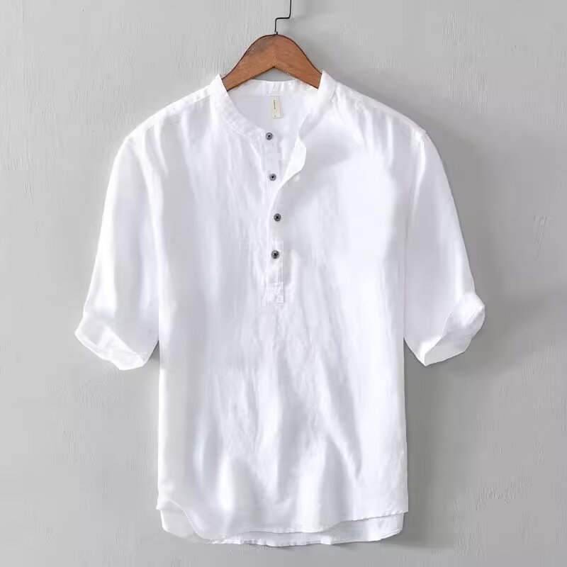 Men's Oversized Casual Shirt Breathable Modal Blend Minimalist_voghion.com