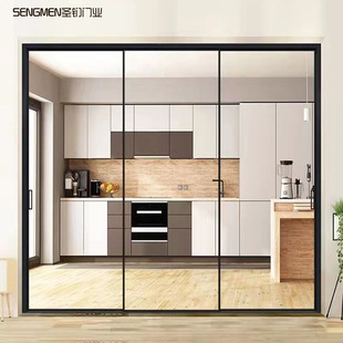 Very narrow profile linkage hanging rail glass door super white glass balcony sliding door ground rail tempered glass partition hanging door
