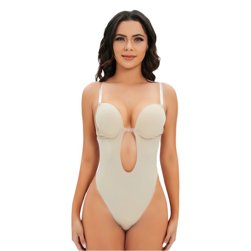Cabestrillo transparente europeo y americano cuerpo de una sola pieza que forma parte superior vientre de extremo abierto contrayendo corsé cuerpo sin respaldo que forma las medias del sujetador