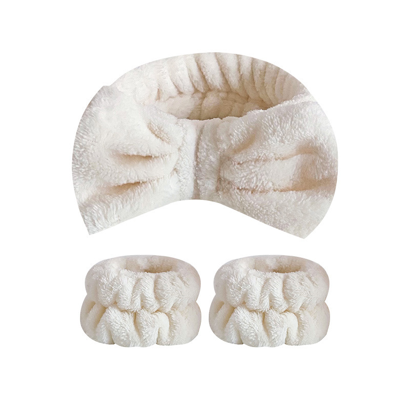 기계 스티치 활 헤어밴드 1 + 손목 2-아이보리 (3 세트)(20*12*3.5cm 62g)