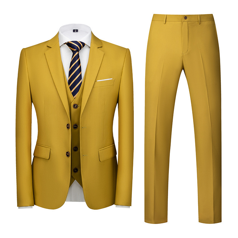 Foreign Trade Cross-Border Special Price New Korean-Style Suit Set for Weddings, Two-Button Men's Clothing Wholesale