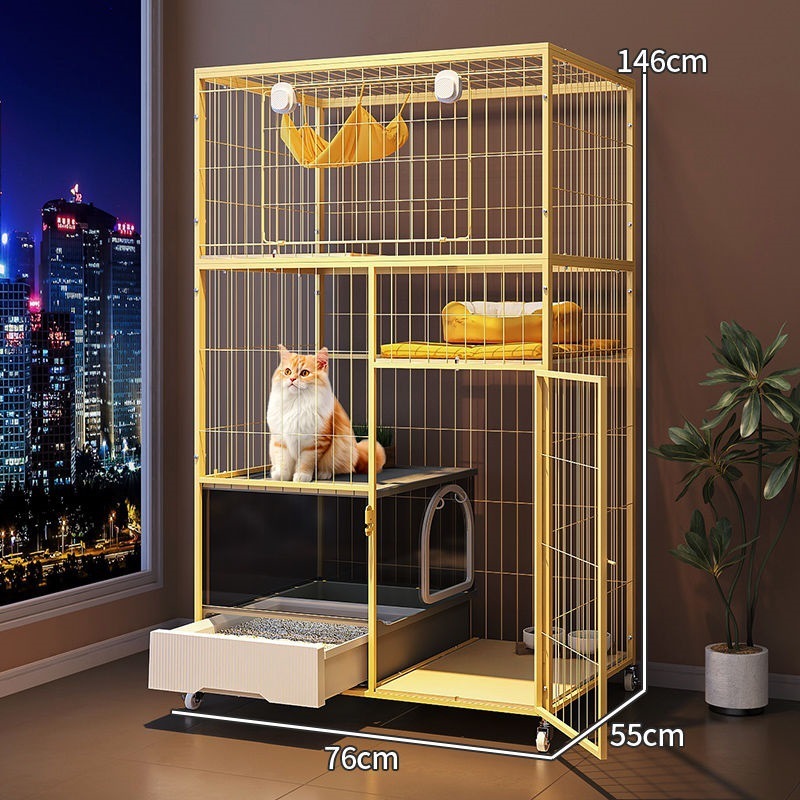 猫笼子带厕所一体自由空间猫别墅家用室内一室一厅一卫猫窝舍|undefined