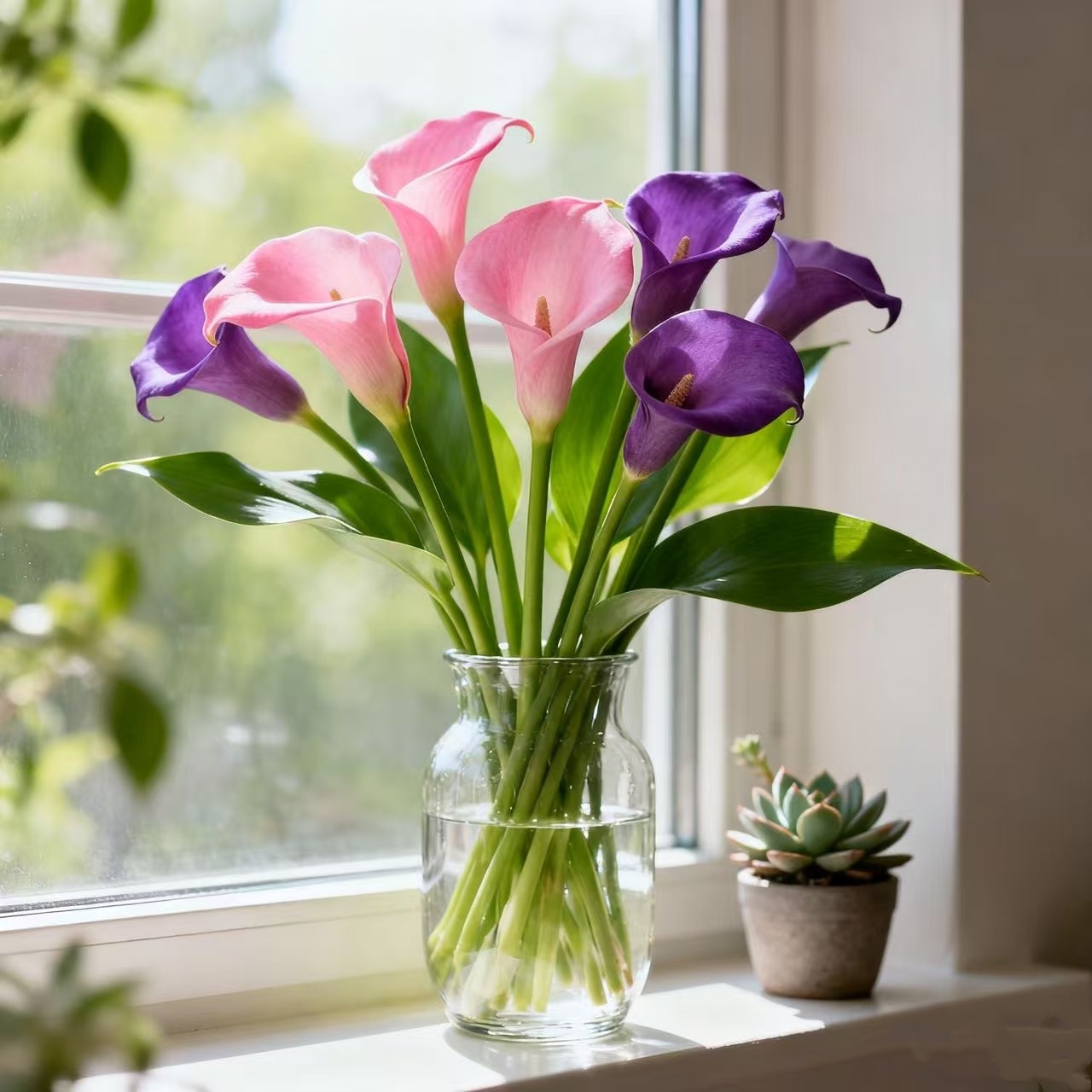 Cross-Border Pu Mini Calla Lily Artificial Flower Home Decoration Flower Arrangement Wedding Photography Props Feel Manufacturer Amazon