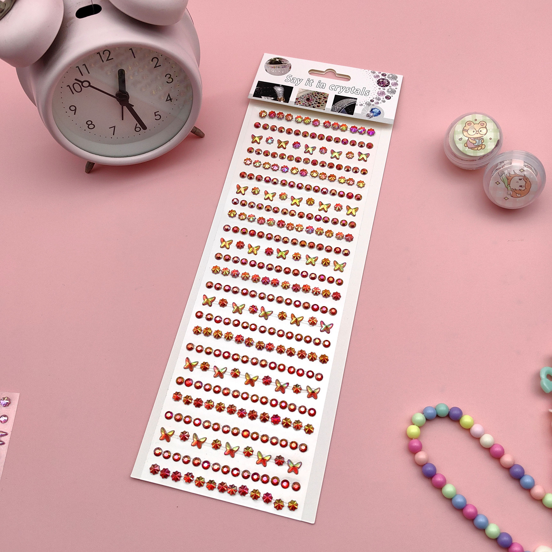 Coloridas pegatinas de flores de hielo para niños gema de diamantes de color AB pegatinas de cristal acrílico de juguete princesa pequeñas pegatinas al por mayor