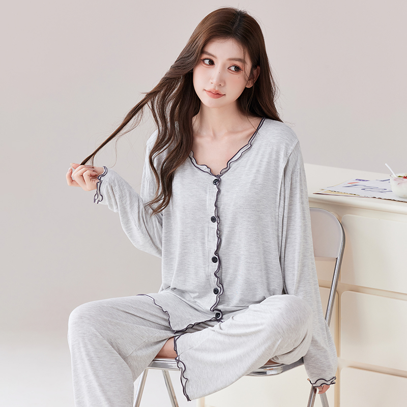 Modal Plus-Size Postpartum Clothing, Summer Thin Nursing Pajamas, Maternity Home Wear Set Modal Plus-Size Postpartum Clothing, Summer Thin Nursing Pajamas, Maternity Home Wear Set