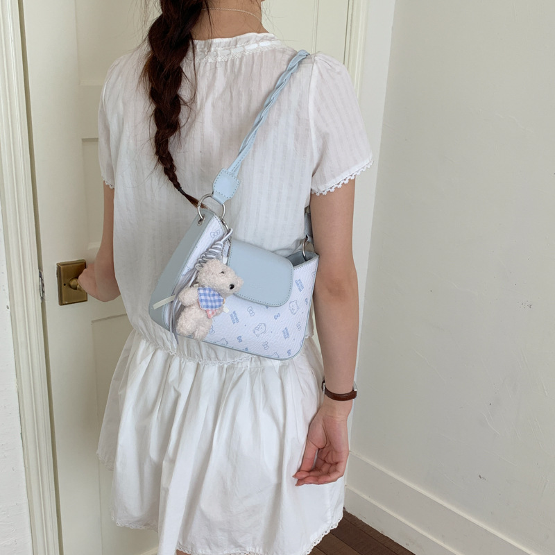 Hanfeng impresión de dibujos animados nicho pequeño bolso cuadrado para mujeres 2026 nueva moda portátil mochila diaria simple viaje ocio image 4