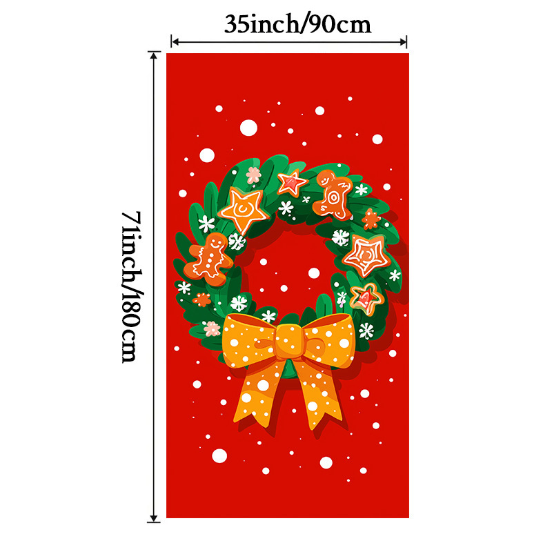 Lámparas de color de Navidad cubierta de tela decoración puerta de poliéster de alta densidad tela de fondo de Año Nuevo fiesta de puerta de entrada amueblado tapices