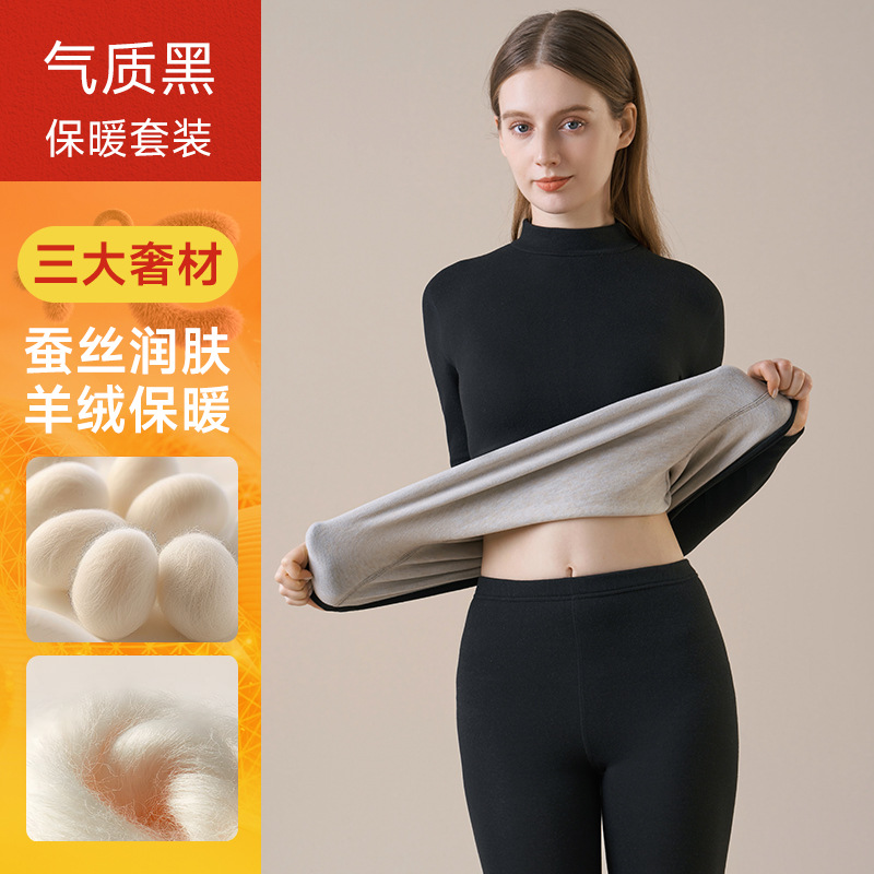 [하프 터틀넥] 레이디스-블랙