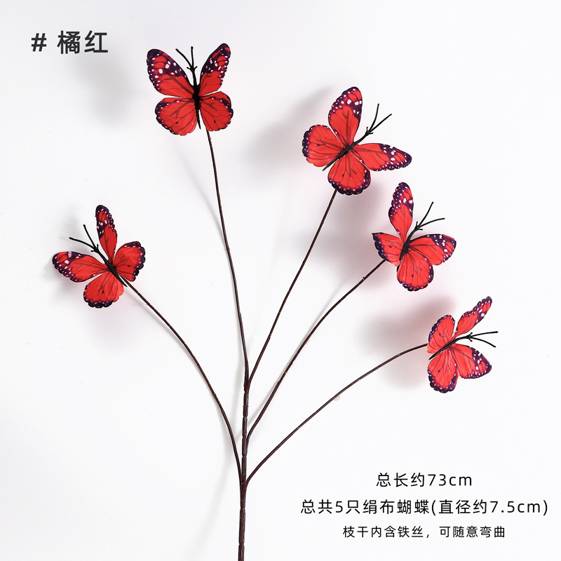 Xiyu imitación de flores 5 mariposas materiales de embalaje de ramo de flores decorativas para el hogar floristas materiales DIY hechos a mano