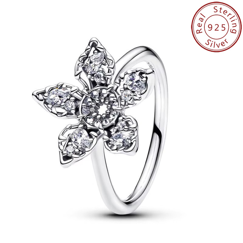 Schleifenring mit verschlungenen quadratischen, großen Diamanten und fünfzackigem Stern – Halloween-Schmuckaccessoire_voghion.com
