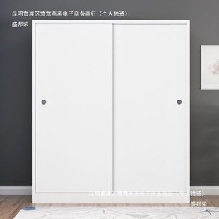 Wardrobe Sliding Door Modern Simple Wooden Rental House Home Bedroom Small Apartment Simple Cabinet Factory Direct Sale