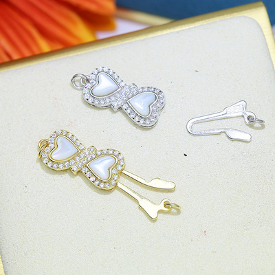 DIY parts S925 Sterling Silver new pattern fashion Pearl Necklace Connect buckle Buckle bracelet sweater chain Beading