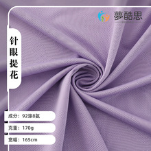 现货批发涤氨弹力单面针眼小星布吸湿排汗提花网眼运动针织面料