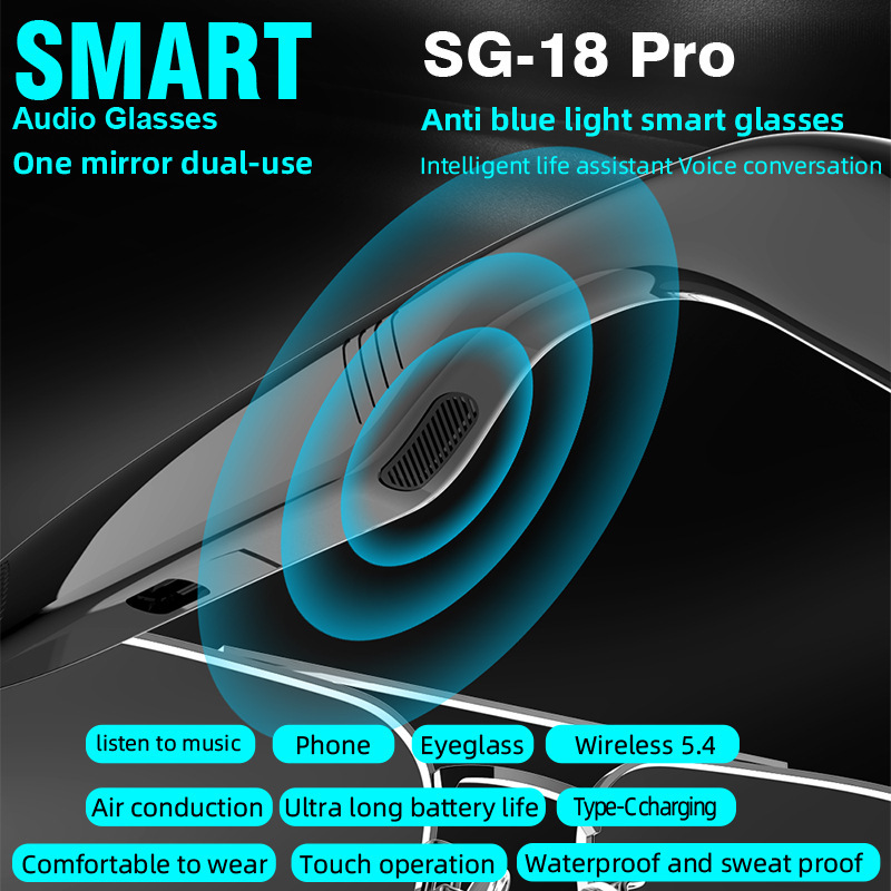 2025 ホットスタイル Bluetooth メガネ SG-15Pro 音楽を聴くと電話をかけるスマート音声アシスタントサングラス|undefined