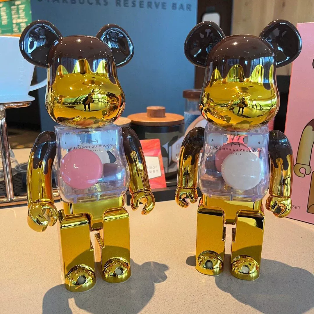 Bearbrick Violent Bear 1000%Plating Tide Playing Bear Hand -Office Toys Home Locker Ladder Van Gogh Qianqiu