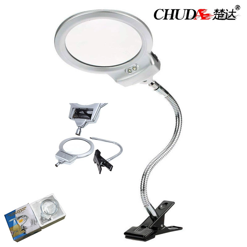 Чуда клипса со светодиодной лампой диаметром 107 мм увеличительное стекло металлическая настольная лампа для чтения русская Студенческая настольная лампа