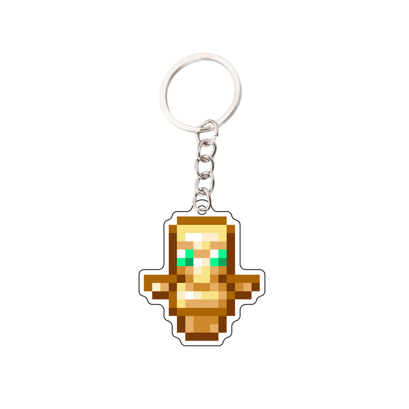 Minecraft Keychain with the Unkillable Totem and Enchanted Golden Apple Acrylic Pendant Gift
