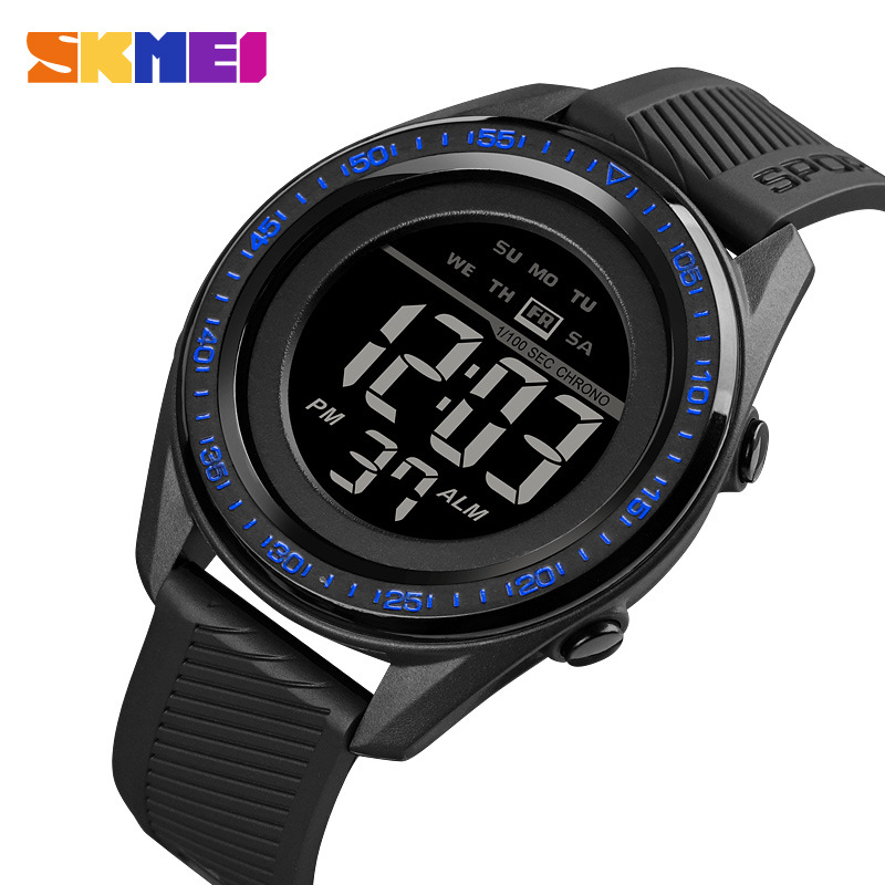 Skmei skmei 1638 nuevo luminoso estudiante sola pantalla movimiento electrónico de los hombres y las mujeres calendario cinta redonda regalo