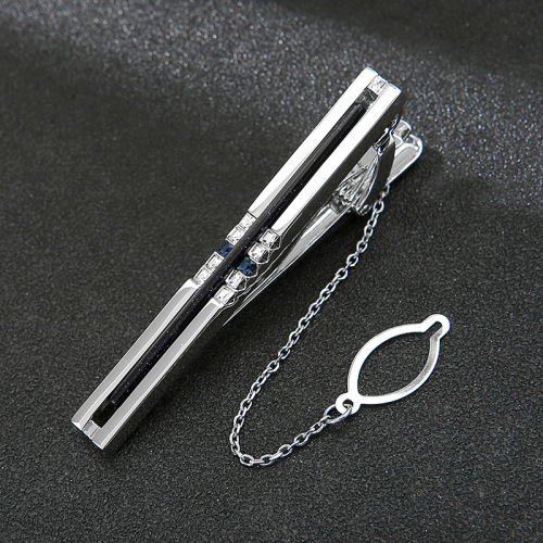 Tie clip men's formal business wear Amazon light luxury hot selling crystal agate collar clip boutique fashion suit collar clip