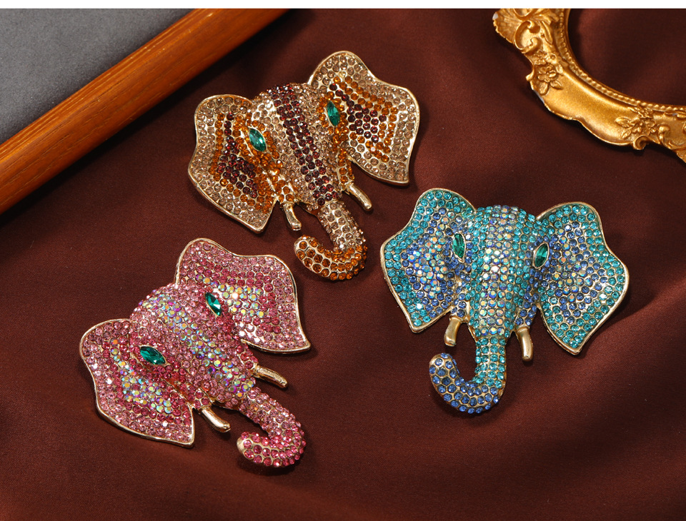 53g Weight Retro Pin Animal Elephant Alloy Unisex Brooches